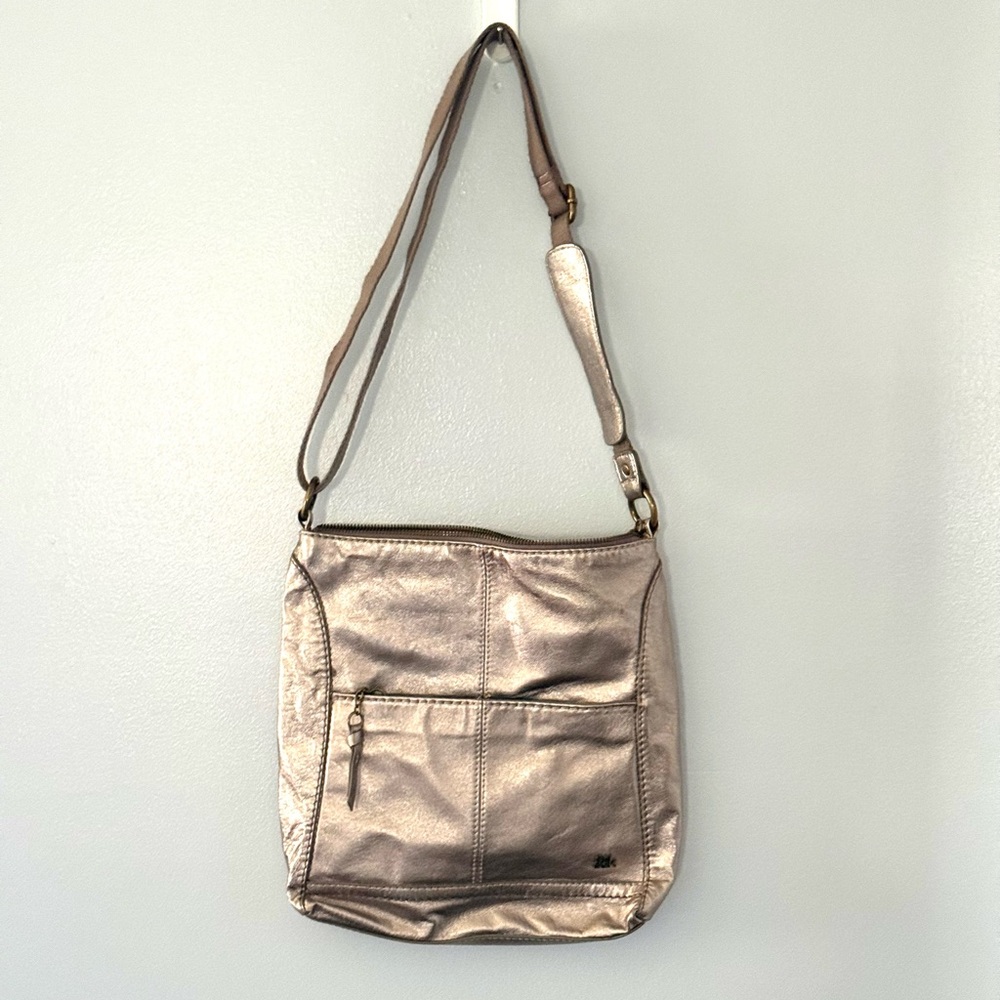 The Sak Iris Leather Crossbody Bag Metallic silver/gold